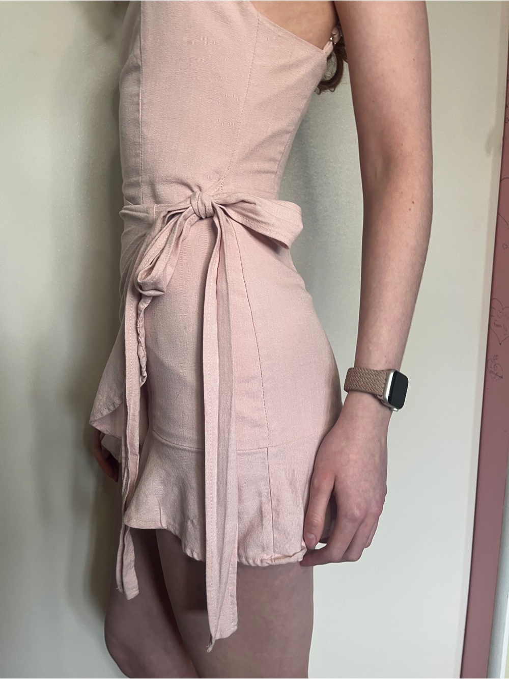 Princess Polly Spaghetti Strap Pink Tie-Waist Mini Dress - Picture 2 of 8